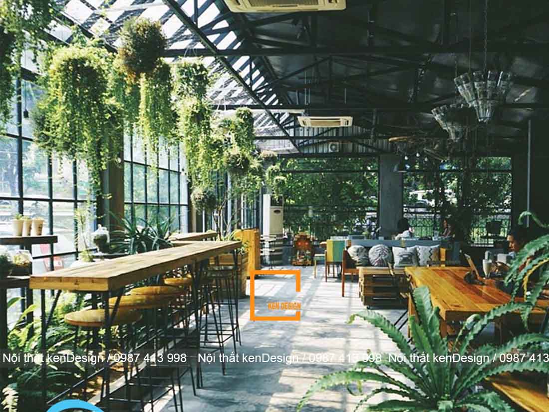 thiết kế quán cafe sân vườn